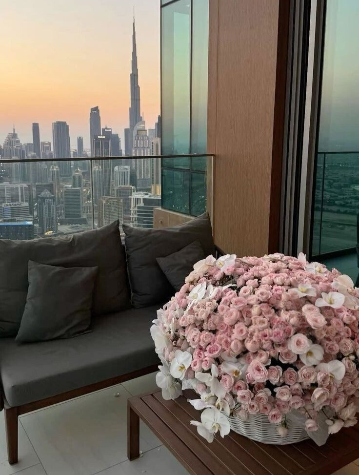 Luxury Spray Rose & Orchid Basket