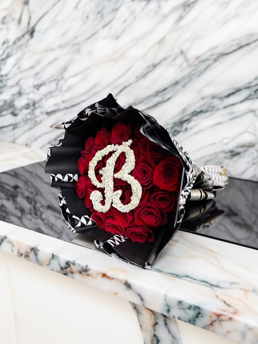 30 Red Roses with Custom Initial