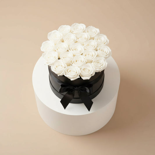 Petite Luxury White Rose Box