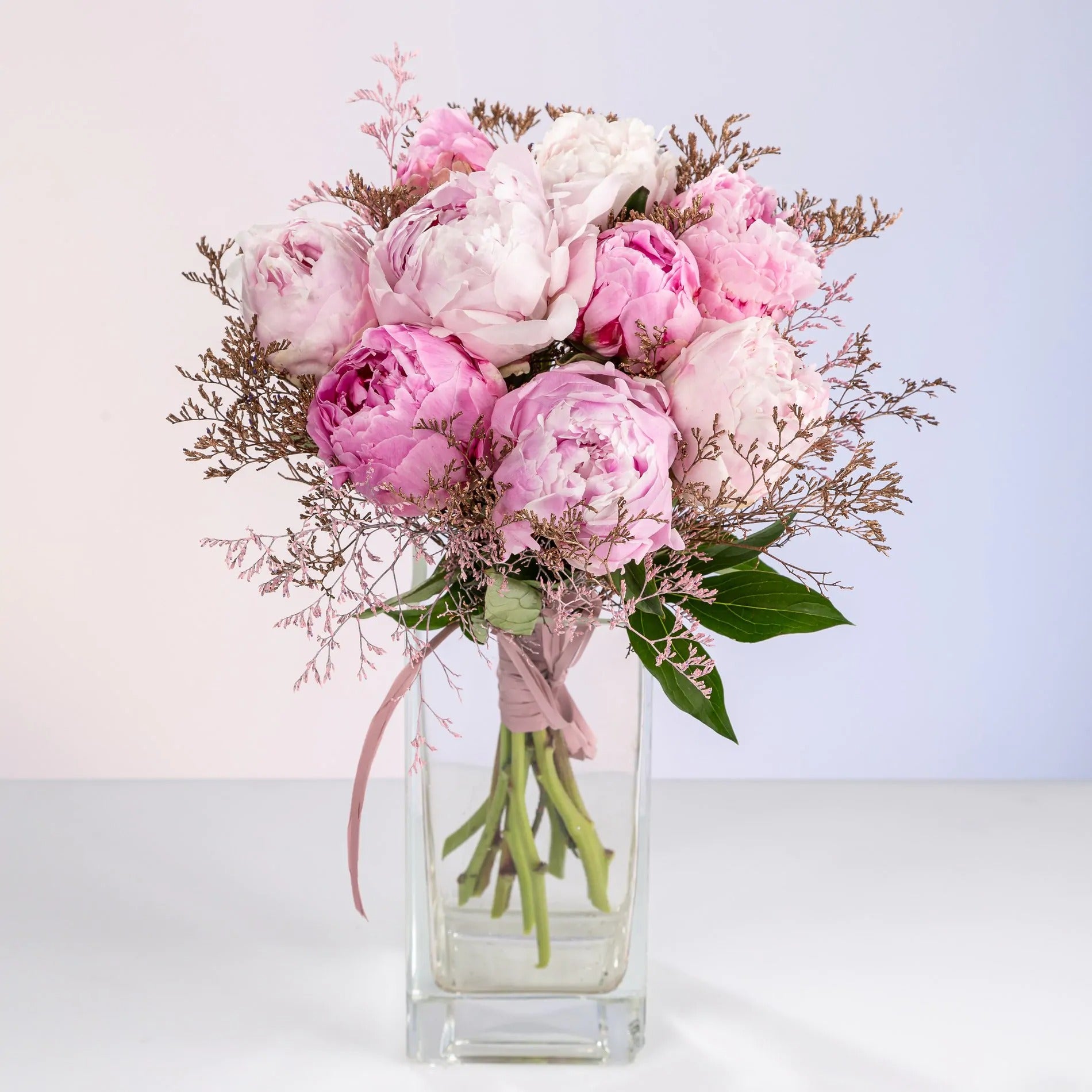 Pink Peony & Limonium Bouquet | Bambi