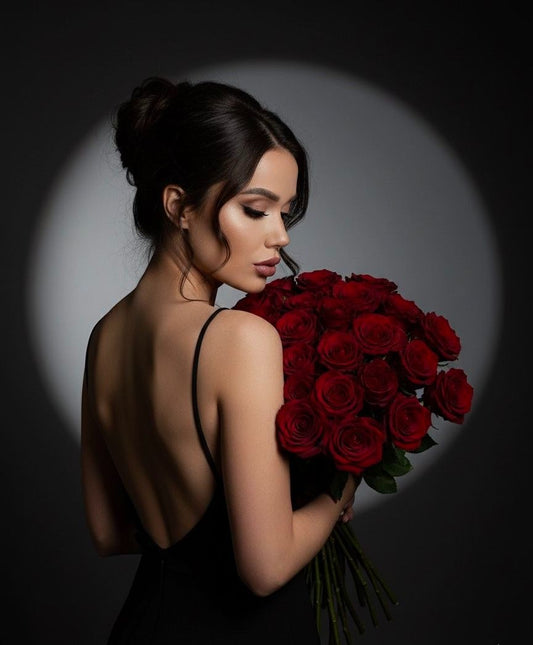 37 Premium Red Roses Naked Bouquet