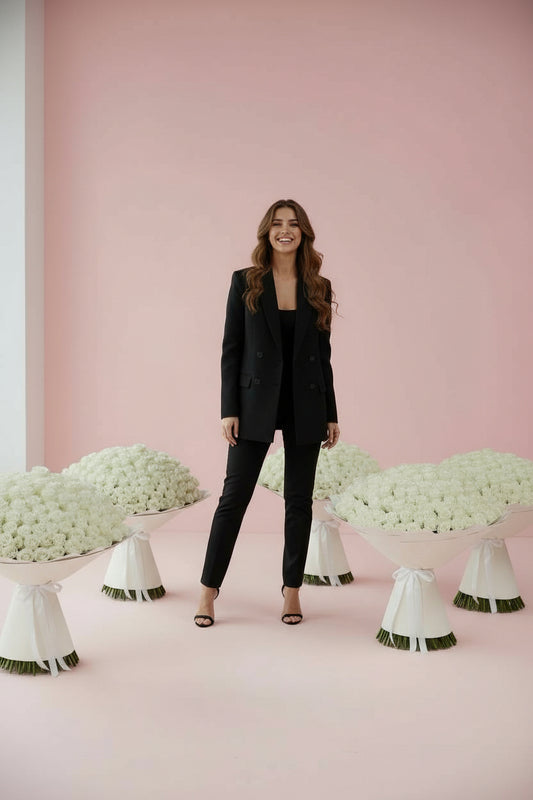 5x 101 white rose bouquets