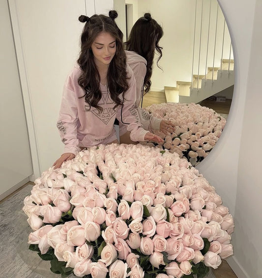 301 Pink Roses Basket Luxury Roses