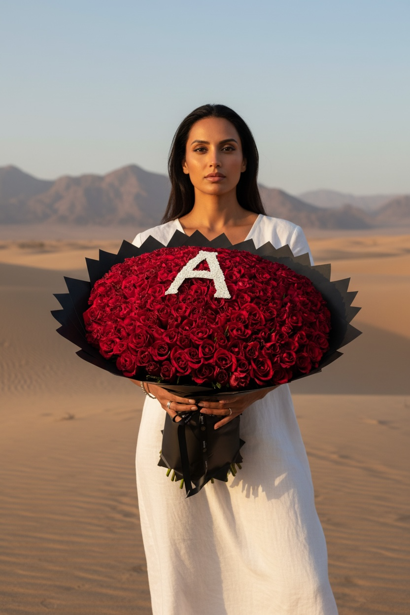 301 Red Roses with Personalised Initial