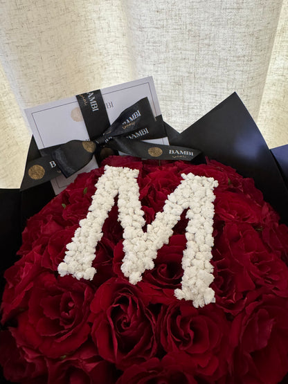30 Red Roses with Custom Initial