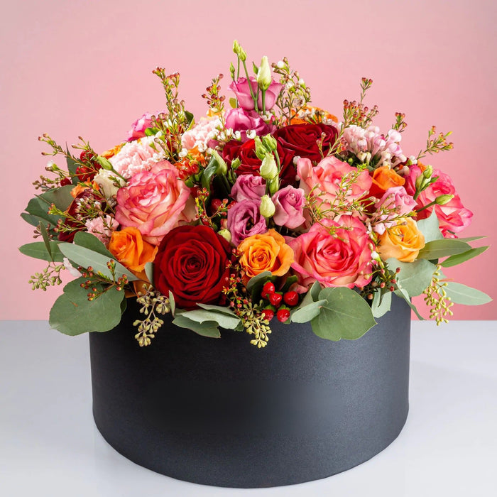 Meadow Roses Flower Box Dubai – Large Velvet Hat Box | Bambi