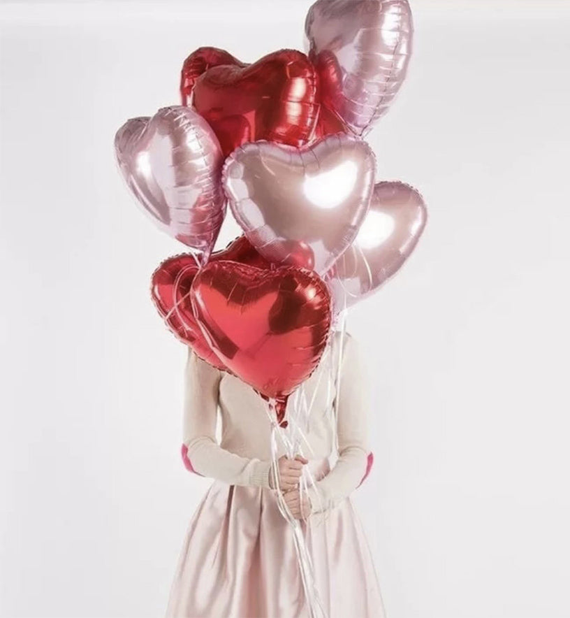 Helium Heart Balloons – 8 pcs | Bambi Dubai