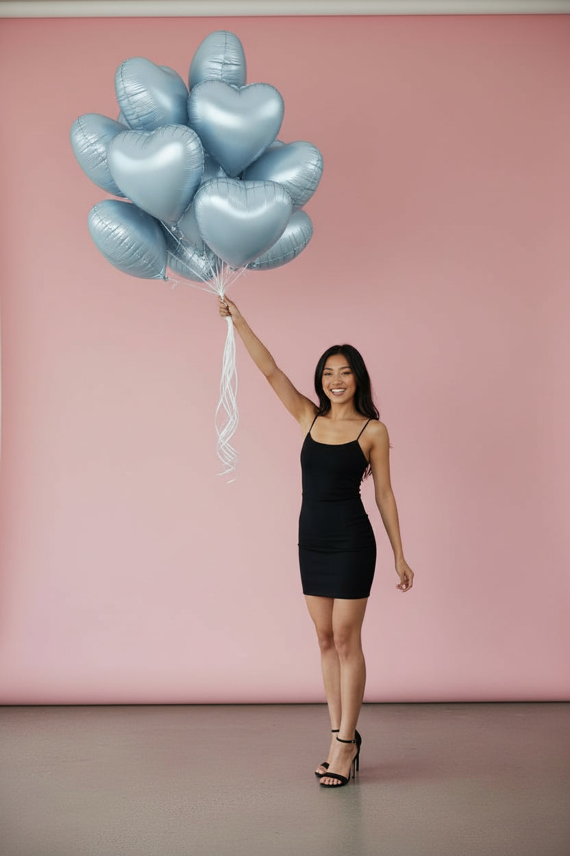 Blue Heart Foil Balloons