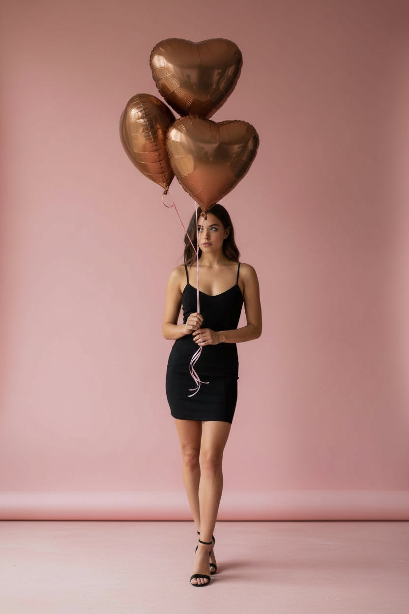 Brown Heart Foil Balloons 2