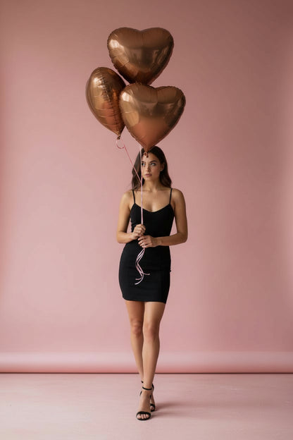 Brown Heart Foil Balloons 2