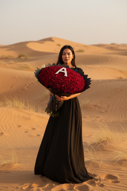 301 Red Roses with Personalised Initial