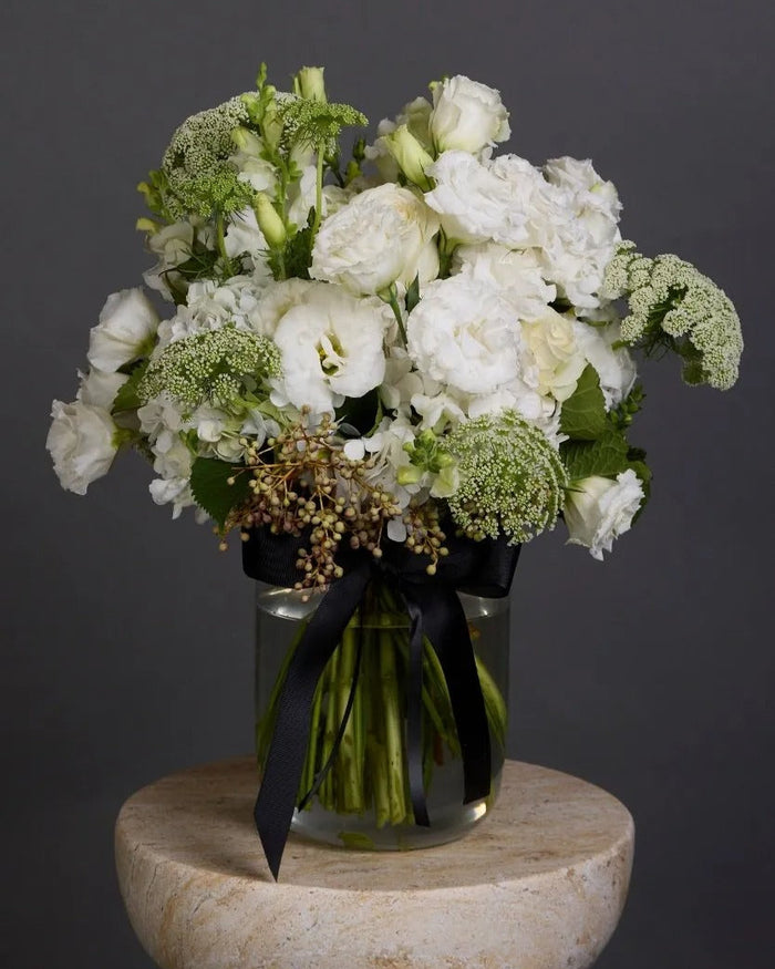 White Seasonal Vase Arrangement Dubai by Bambi - Bambi
