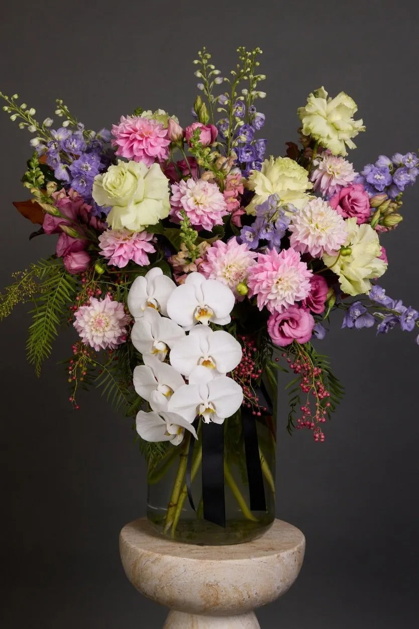 Pink Orchid Hand-Tied Bouquet Dubai | Fresh Orchid Flower Arrangement - Bambi