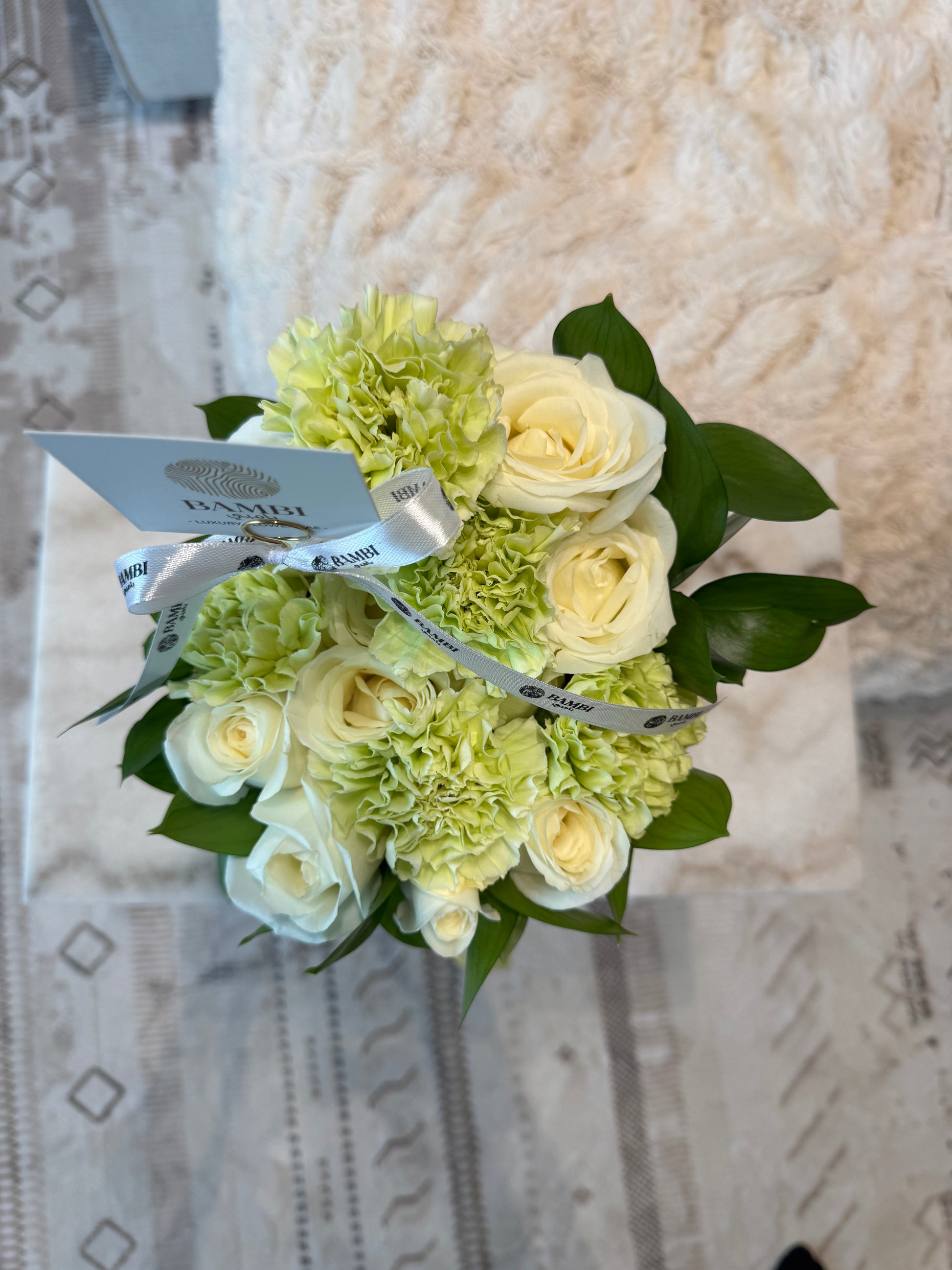 Kara Premium - Butter Yellow Mix Box Roses and Carnations - Bambi