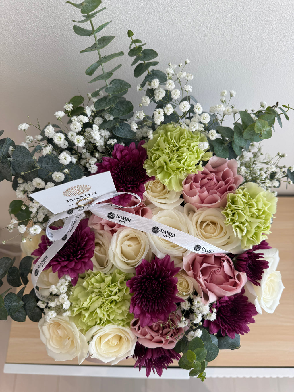 Chiara - Luxury Mix Box Roses and Carnations - Bambi