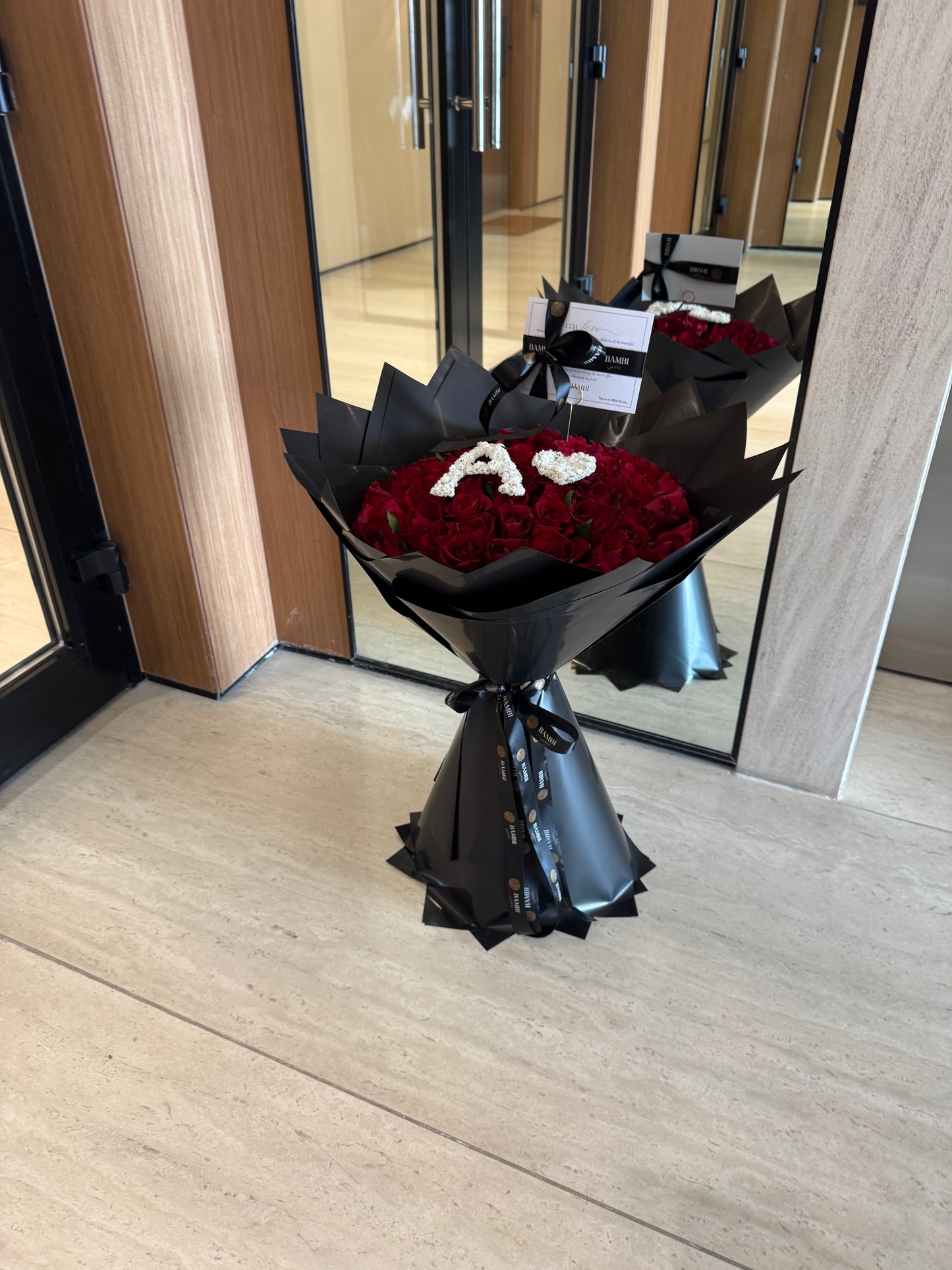 75 Red Roses with YOUR Custom Initial