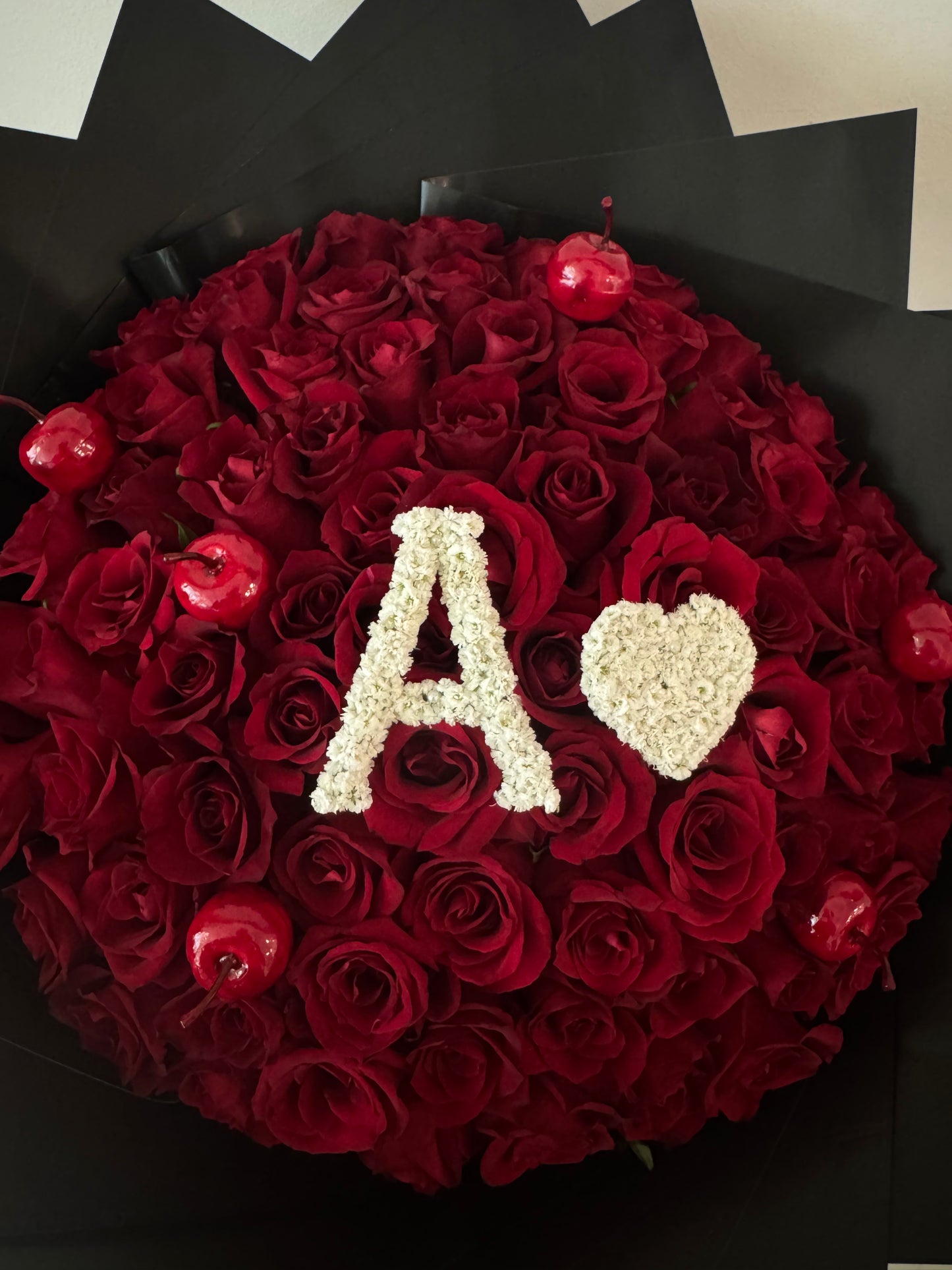 75 Red Roses with YOUR Custom Initial