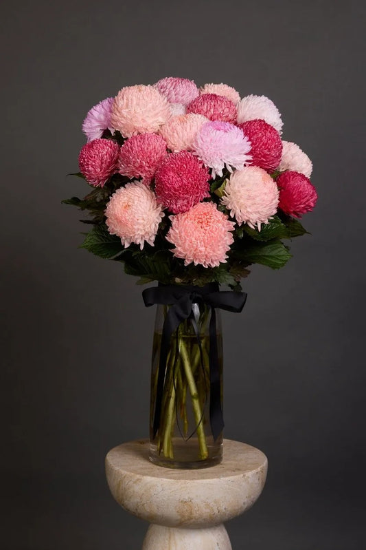 Pink Chrysanthemum Vase Arrangement Dubai by Bambi - Bambi