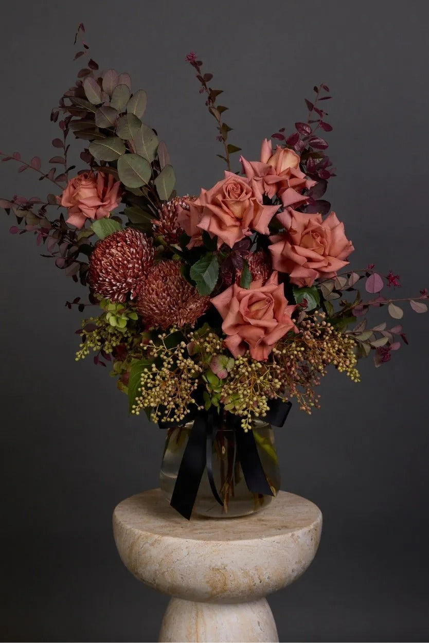 Luxury Chocolate-Toned Arrangement in Glass Vase | Bambi - Bambi