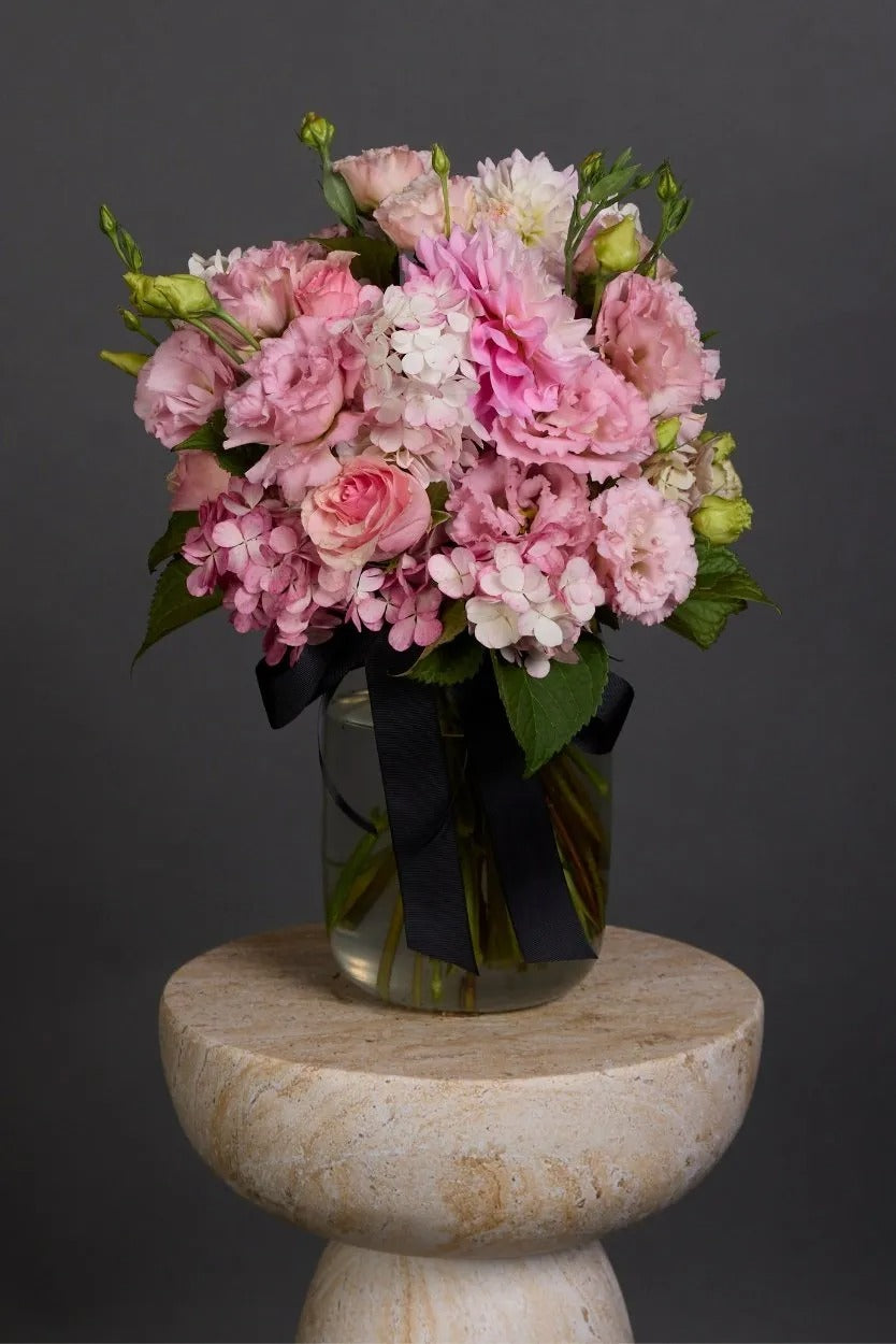 Pastel Pink Arrangement in Glass Vase | Bambi - Bambi