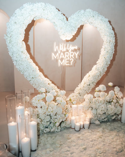 Will you Marry Me? White Roses Proposal