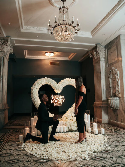 Will you Marry Me? White Roses Proposal