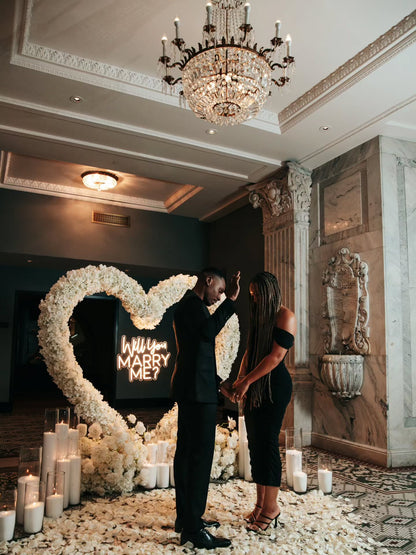 Will you Marry Me? White Roses Proposal