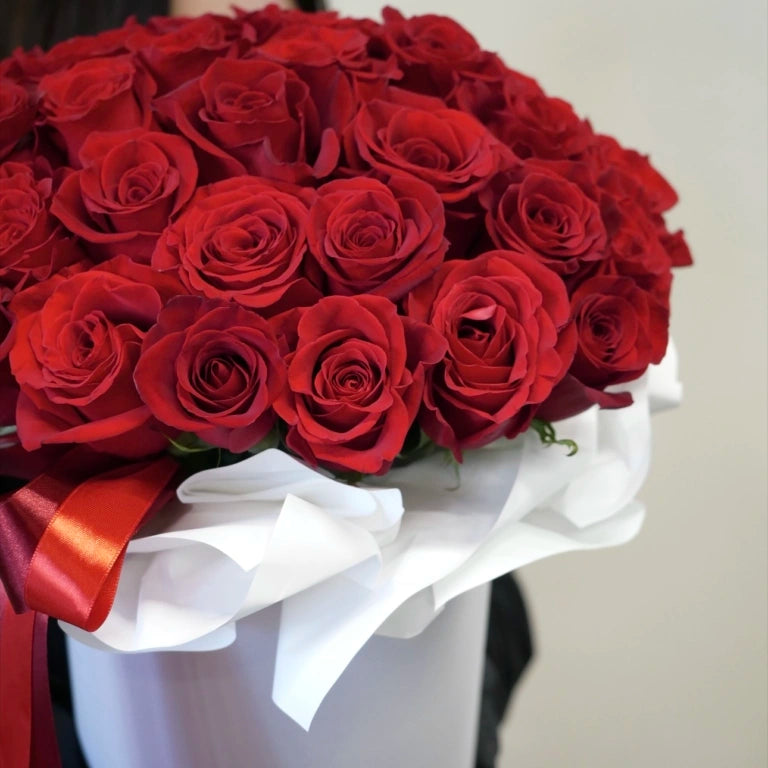 Scarlet - Box Luxury Red Roses - Bambi