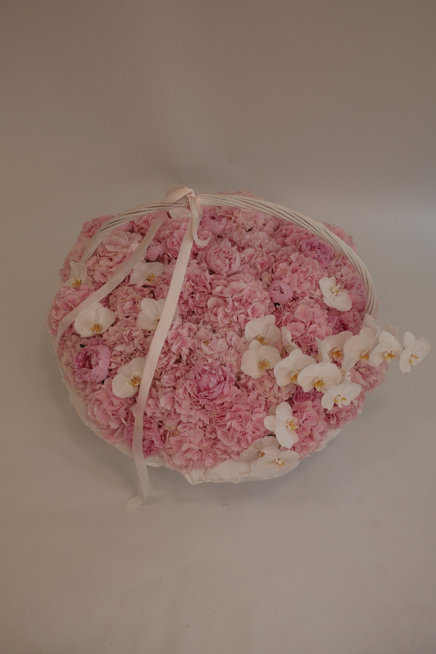 Luxury Pink Hydrangea, Peonies & Orchid Basket