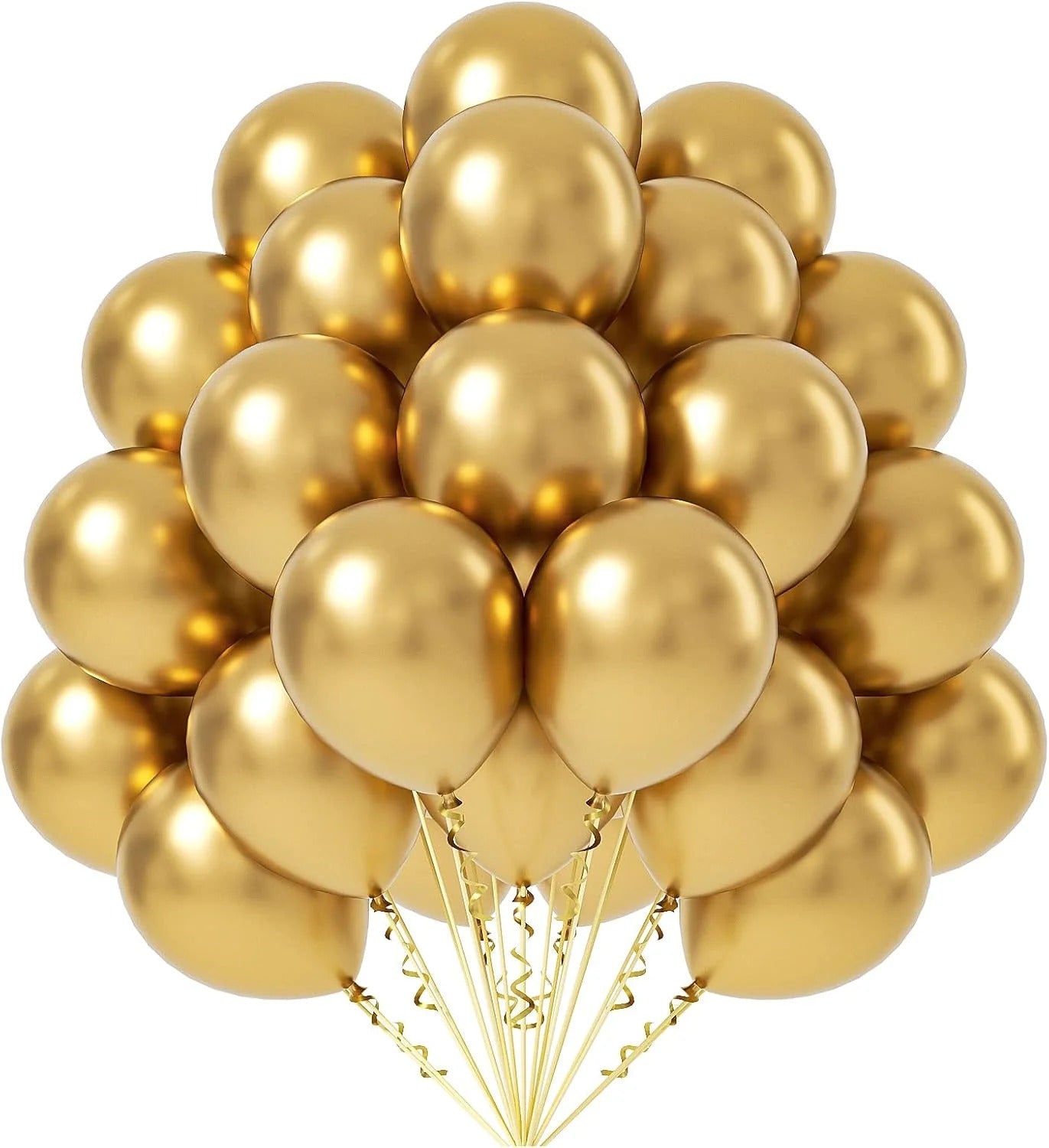 Helium Balloons Dubai – Metallic Gold Party Balloons 40 pcs | Bambi