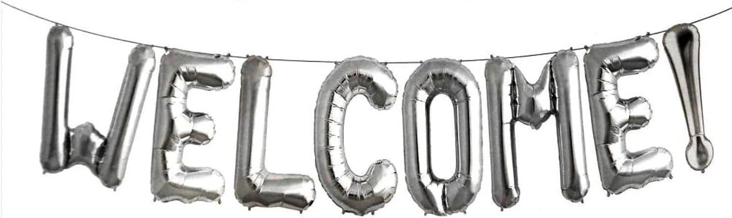 Silver WELCOME Foil Balloon Dubai – 16" Air-Filled Party Letters | Bambi