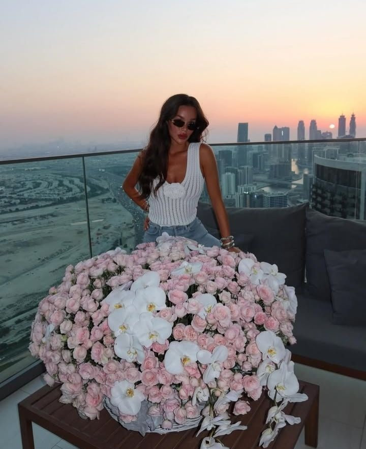 Luxury Spray Rose & Orchid Basket | Bambi