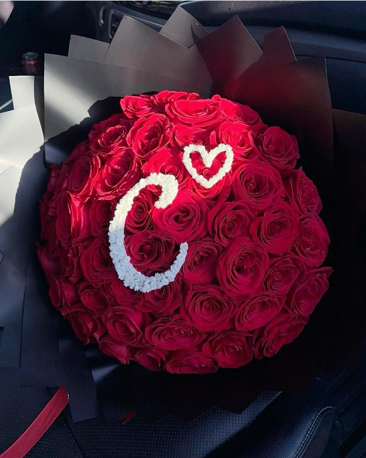 75 Red Roses with Custom Initial