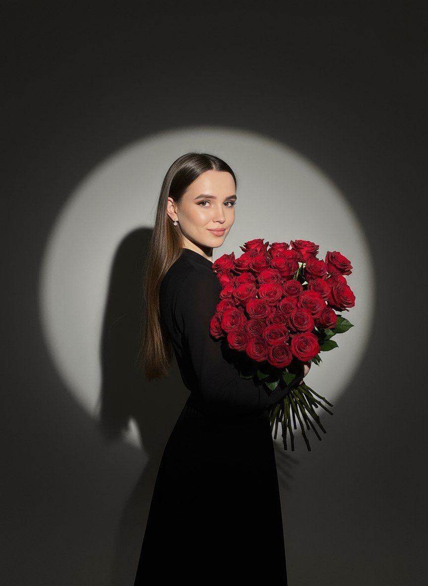 37 Premium Red Roses Naked Bouquet