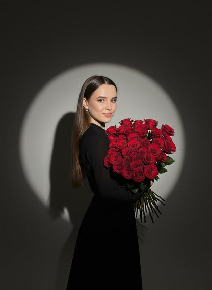 37 Premium Red Roses Naked Bouquet