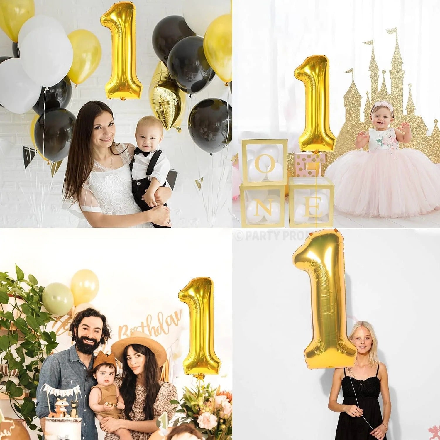 Gold Number 1 Helium Foil Balloon 32" | Bambi Dubai