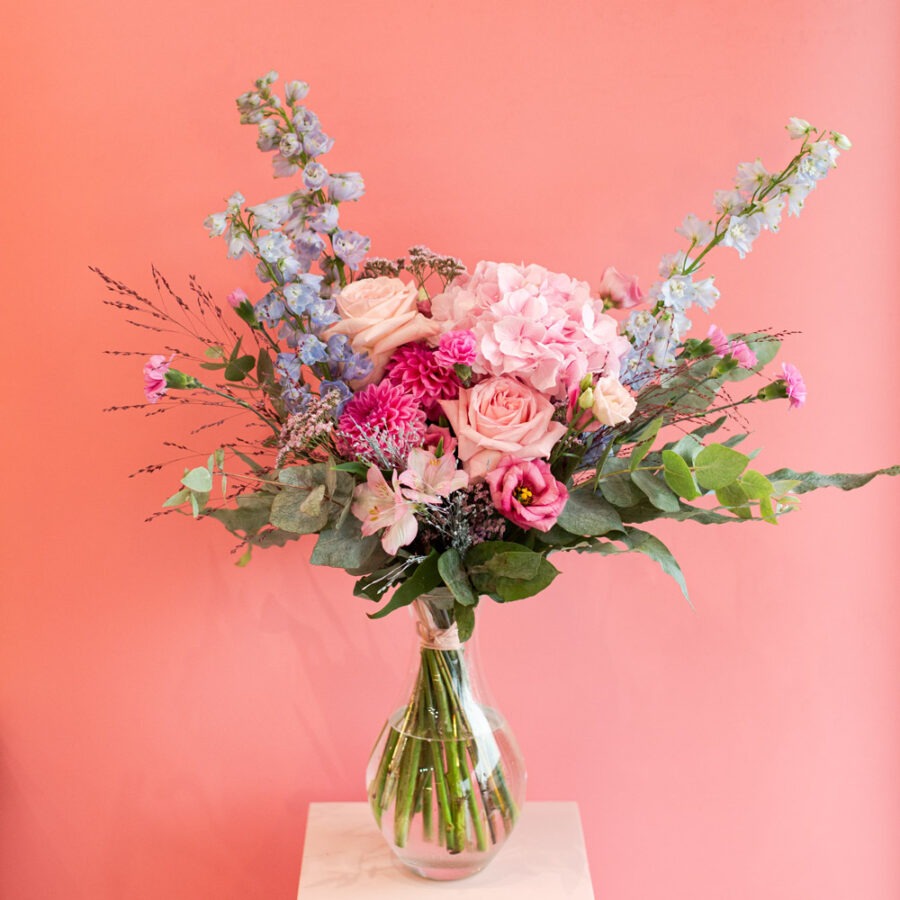 Hydrangea and Roses Heaven Bouquet – Pastel Hand-Tied | Bambi