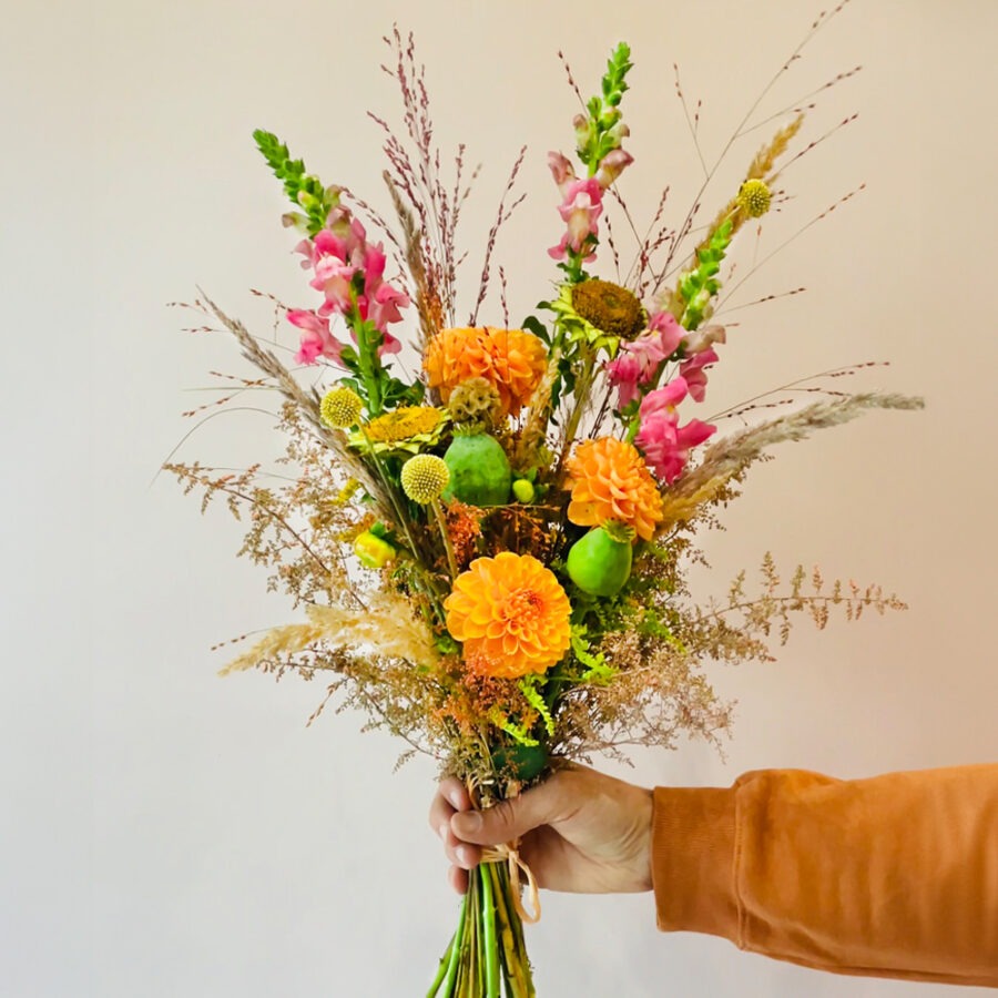 Dahlias & Snapdragons Bouquet – Elegant Hand-Tied Bouquet | Bambi