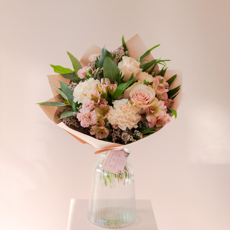 Carnations & Alstroemeria Bouquet – Elegant Hand-Tied Bouquet | Bambi