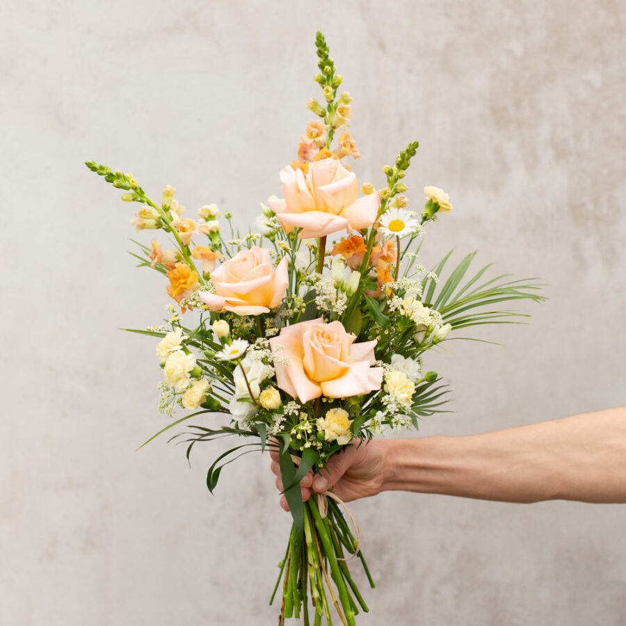 Roses & Snapdragons Bouquet – Elegant Hand-Tied Bouquet | Bambi