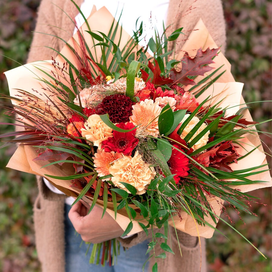 Gerberas & Chrysanthemums Bouquet – Hand-Tied Arrangement | Bambi