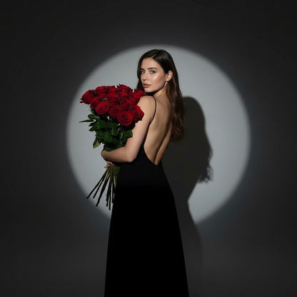 37 Premium Red Roses Naked Bouquet