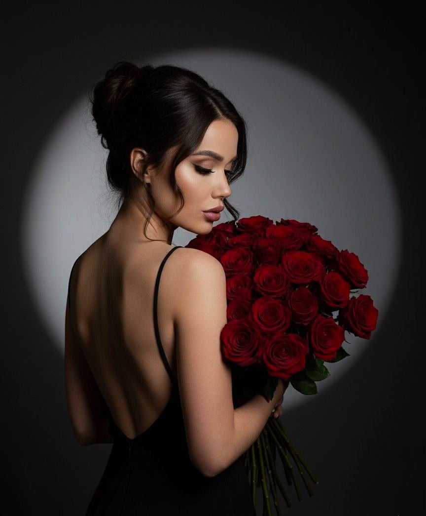 37 Premium Red Roses Naked Bouquet