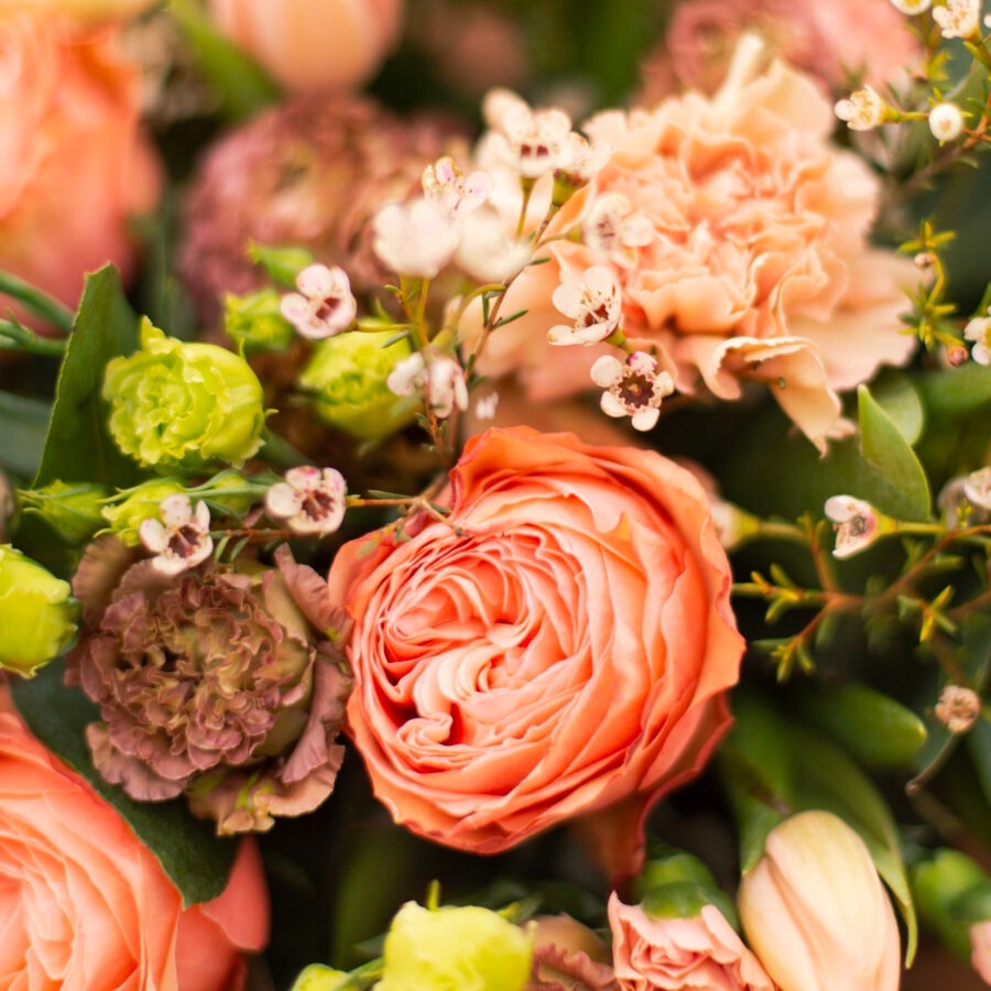 Roses & Seasonal Flowers Bouquet – Elegant Hand-Tied Bouquet | Bambi