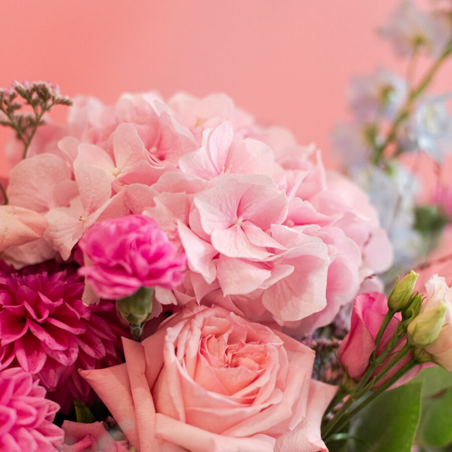 Hydrangea and Roses Heaven Bouquet – Pastel Hand-Tied | Bambi