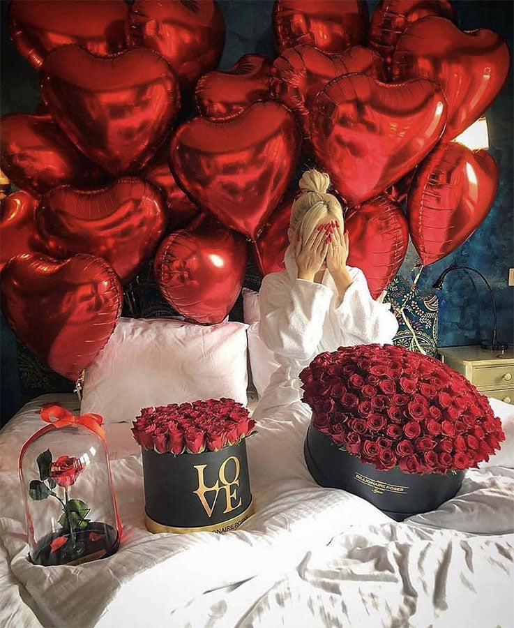 Helium Heart Set Dubai | Romantic Balloon Bundle | Bambi