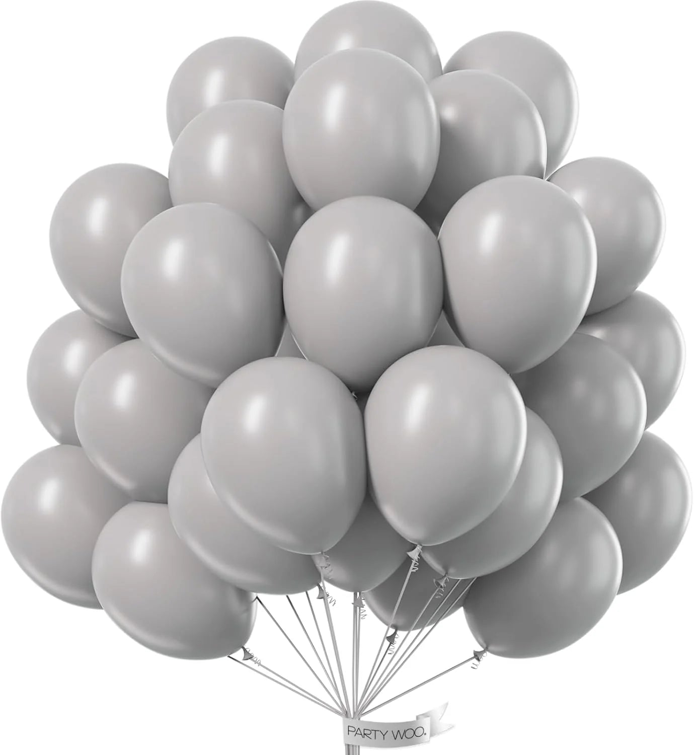 Helium Balloons Dubai – Elegant Gray Chrome Party Balloons 40 pcs | Bambi