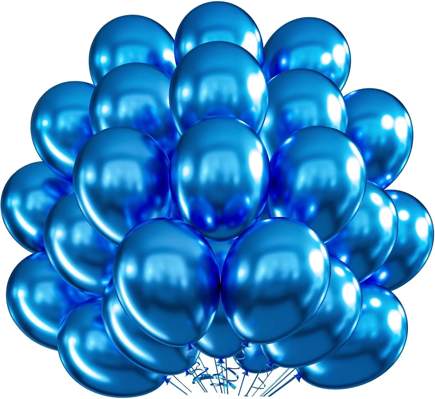 Helium Balloons Dubai – Shiny Blue Chrome Party Balloons 40 pcs | Bambi