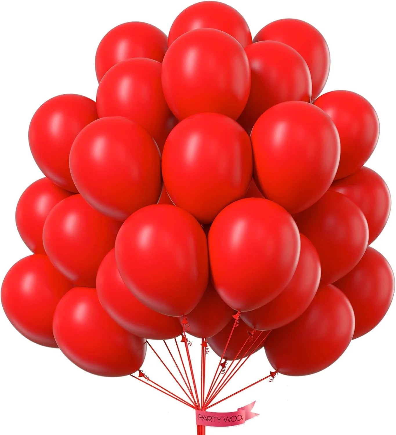 Helium Balloons Dubai – Bright Red Party Balloons 40 pcs | Bambi