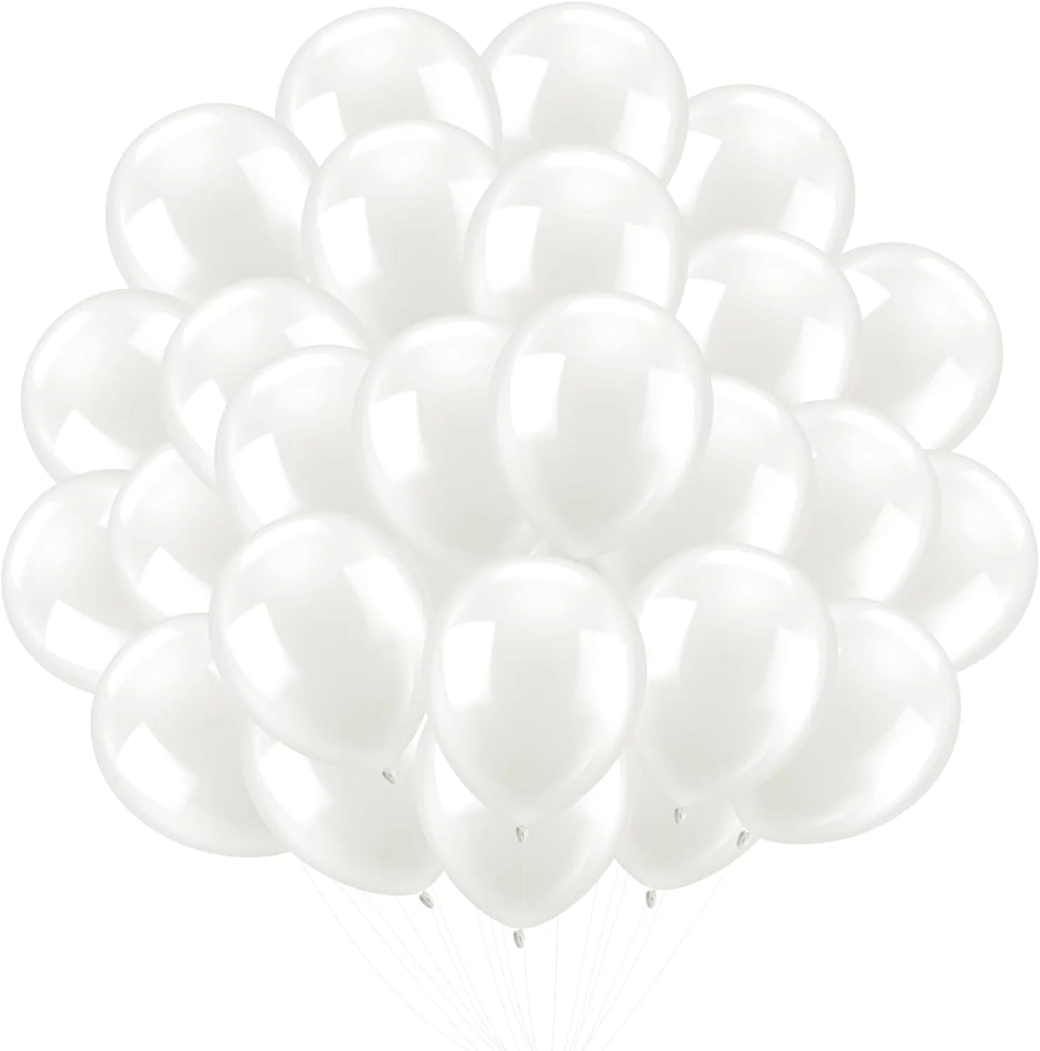 Helium Balloons Dubai – Classic White Party Balloons 40 pcs | Bambi